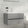vidaXL Mueble de ba&ntilde;o con lavabo madera contrachapada gris Sonoma