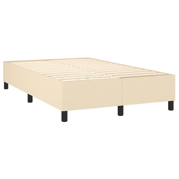 vidaXL Cama box spring con colch&oacute;n tela color crema 120x200 cm