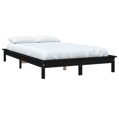 vidaXL Estructura de cama de madera maciza pino negra 150x200 cm