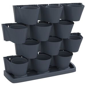 vidaXL Set de plantas jard&iacute;n vertical 12 uds polipropileno antracita