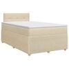 vidaXL Cama box spring con colch&oacute;n Crema 120 x 190 cm Tela