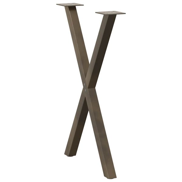vidaXL Patas para mesa de comedor en forma de X (2 unidades, acero natural, 50 x 72-73 cm)