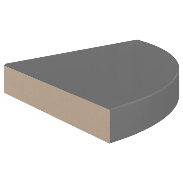 vidaXL Estante flotante de pared 2 uds MDF gris brillo 25x25x3,8 cm