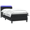 vidaXL Cama box spring con colch&oacute;n y LED terciopelo negro 90x220 cm