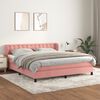 vidaXL Cama box spring con colch&oacute;n terciopelo rosa 180x200 cm