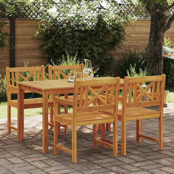 vidaXL Conjunto de Comedor de Jardín 5 pcs Marrón