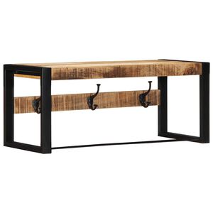 vidaXL Perchero madera maciza de mango rugosa 80x35x35 cm