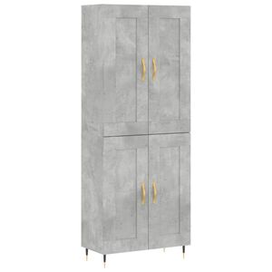vidaXL Aparador alto madera contrachapada gris hormig&oacute;n 69,5x34x180 cm