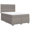 vidaXL Cama box spring con colch&oacute;n tela gris taupe 160x200 cm
