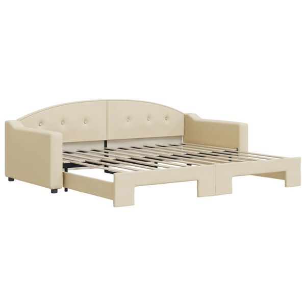 vidaXL Sofá cama nido tela crema 90x200 cm