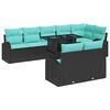 vidaXL Conjunto de sof&aacute; de jard&iacute;n 9 uds. Negro Polirat&aacute;n