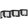 vidaXL Puerta para perros plegable con soportes 6 uds. Roble Negro