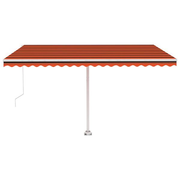 vidaXL Toldo de pie retr&aacute;ctil manual naranja y marr&oacute;n 450x350 cm