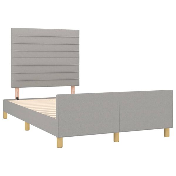 vidaXL Estructura de cama sin colch&oacute;n tela gris claro 120x190 cm