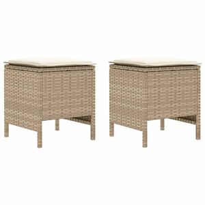 vidaXL Reposapi&eacute;s de Jard&iacute;n 2 Pieza Beige y Crema 38 x 38 x 45 cm