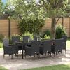 vidaXL Conjunto de Comedor de Jard&iacute;n 9 pcs Negro rat&aacute;n sint&eacute;tico