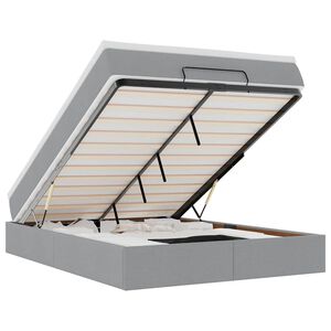 vidaXL Estructura cama otomana con colch&oacute;n tela gris claro 140x190 cm