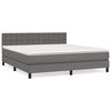 vidaXL Cama box spring con colch&oacute;n cuero sint&eacute;tico gris 180x200 cm