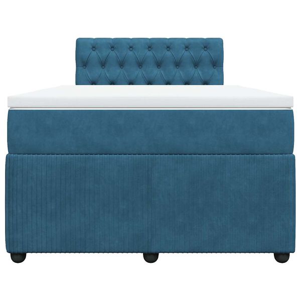 vidaXL Cama box spring con colch&oacute;n terciopelo azul 120x190 cm