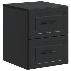 vidaXL Mesita de Noche de Pared con caj&oacute;n Negro 34,5 x 33 x 40 cm