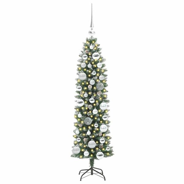 vidaXL &Aacute;rbol Navide&ntilde;o Artificial Delgado con 150 LED Verde y 120 cm