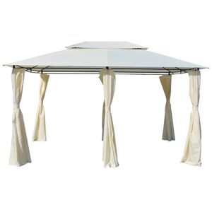 vidaXL Marquesina de jard&iacute;n con cortinas blanca 4x3 m