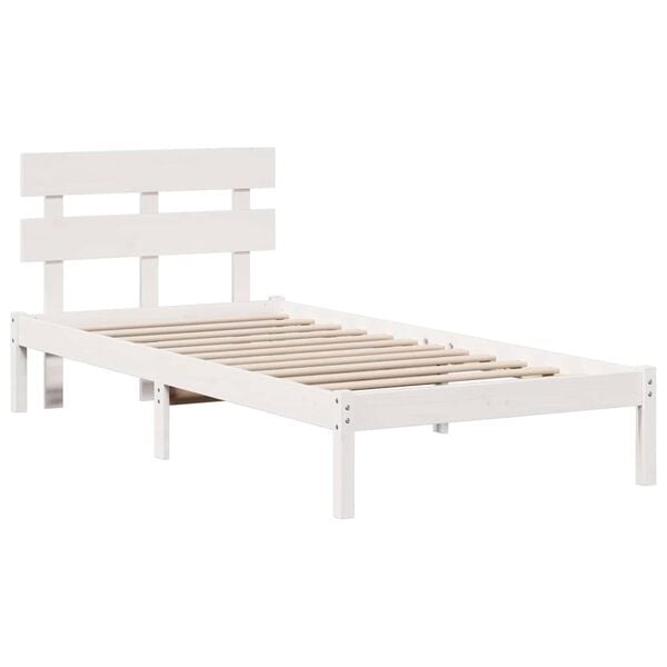 vidaXL Estructura de cama Blanco 80 x 200 cm Madera maciza de Pino