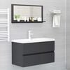vidaXL Espejo de ba&ntilde;o madera contrachapada gris 80x10,5x37 cm