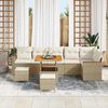 vidaXL Conjunto de sof&aacute;s de jard&iacute;n 9 pcs Beige rat&aacute;n sint&eacute;tico