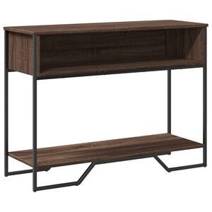 vidaXL Mesa consola madera de ingenier&iacute;a marr&oacute;n roble 100x35x74,5 cm