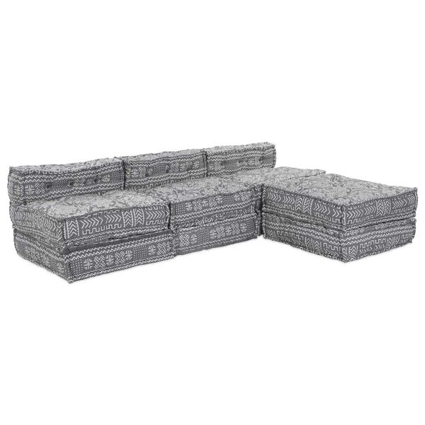 vidaXL Sofá modular 4 pcs Gris Claro tela