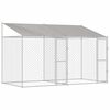 vidaXL Jaula para perro con techo Plateado 400 x 200 x 256 cm