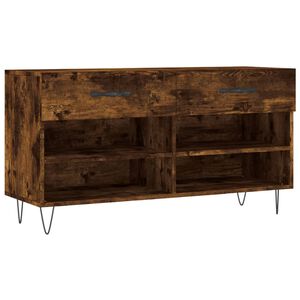 vidaXL Zapatero madera de ingenier&iacute;a roble ahumado 102x35x55 cm