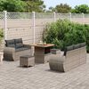 vidaXL Conjunto de sof&aacute; de jard&iacute;n con coj&iacute;n 8 pcs Gris rat&aacute;n sint&eacute;tico