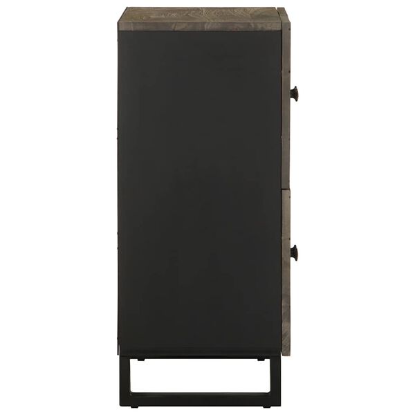 vidaXL Aparador negro 60x33x75 cm madera maciza mango