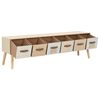 vidaXL Mueble para TV con 6 cajones madera maciza de pino 130x30x40 cm