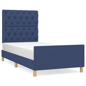 vidaXL Estructura de cama sin colch&oacute;n tela azul 80x200 cm