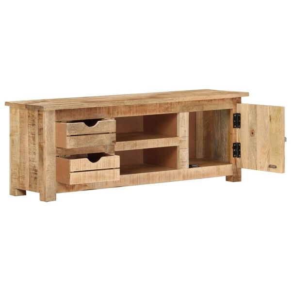vidaXL Mueble para TV de madera maciza de mango rugosa 110x30x40 cm