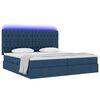 vidaXL Cama con almacenamiento y LED Azul 200 x 200 cm Poli&eacute;ster
