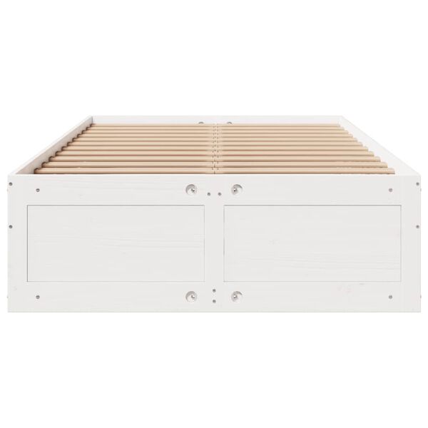 vidaXL Cama sin colch&oacute;n con cajones madera de pino blanco 135x190 cm