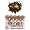 vidaXL Set de bolas de Navidad 60 pzas con pico 150 LED oro rosa