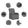 vidaXL Sill&oacute;n reclinable elevable de tela gris oscuro