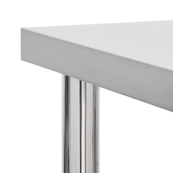 vidaXL Mesa de trabajo para cocina con ruedas acero inox 60x45x85 cm