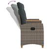 vidaXL Banco reclinable con mesa Gris y Gris Oscuro 126 x 65 x 112 cm