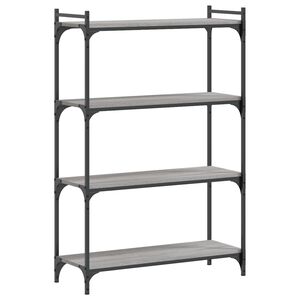 vidaXL Librer&iacute;a 4 estantes madera ingenier&iacute;a gris Sonoma 80x30x120 cm