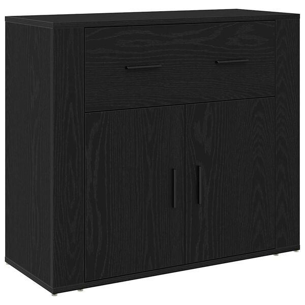 vidaXL Vitrina Roble Negro 80 x 33 x 70 cm Madera contrachapada