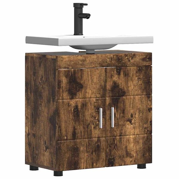 vidaXL Juego de Muebles de Ba&ntilde;o TULUM Roble ahumado 60 x 34 x 63 cm