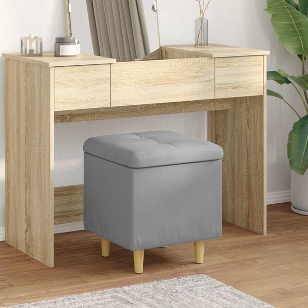 vidaXL Ottoman con Almacenamiento Gris Claro 40 x 40 x 45 cm tela