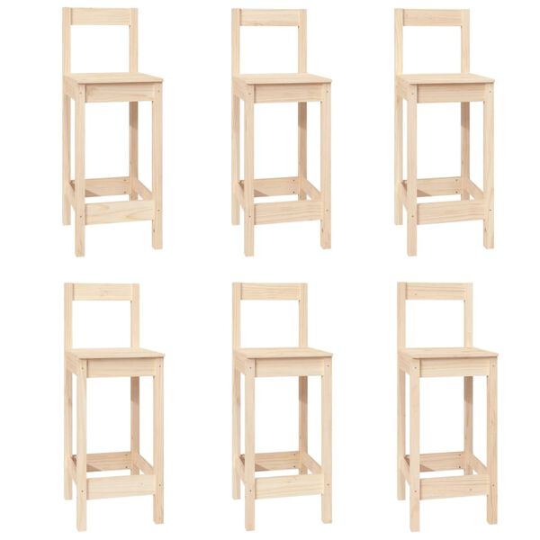vidaXL Set de bar 7 piezas madera maciza de pino