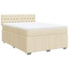 vidaXL Cama box spring con colch&oacute;n tela color crema 140x200 cm
